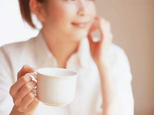 woman with a cup