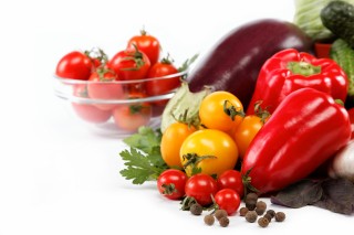 Healthy food. Fresh vegetables on a white background.