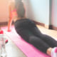 Young woman in pink sport bra doing yoga, Healthy lifestyle