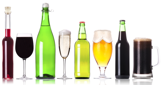 Champagne Beer Wine isolated